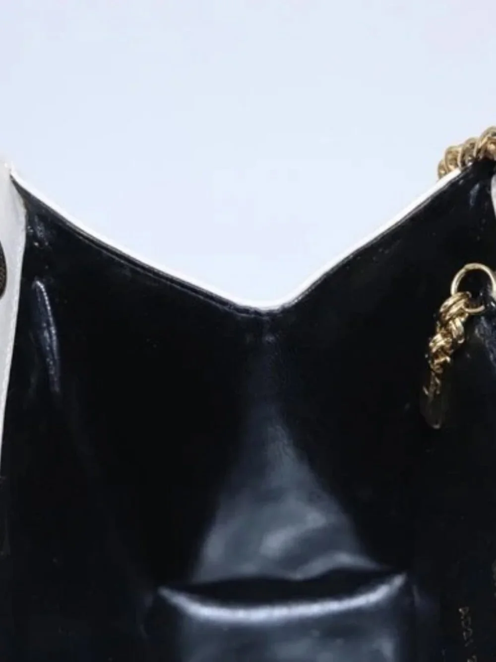 Salvatore Ferragamo Chain Shoulder Bag Leather Beige Gold Auth th5704